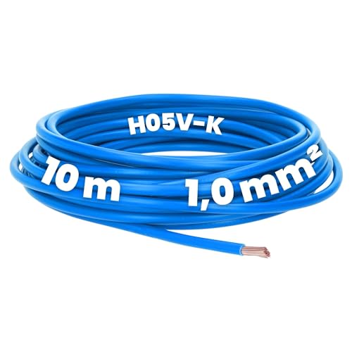 Kalitec 10 Meter H05V-K 1 mm² blau Verdrahtungsleitung I Aderleitung flexibel I PVC Einzelader I Litze 1mm2 I Verdrahtung feindrätig I Einzelleitung I Kabel eindrähtig I Leitung flammwidrig Kalitec 10 Meter H05V-K 1 mm² blau Verdrahtungsleitung I Aderleitung flexibel I PVC Einzelader I Litze 1mm2 I Verdrahtung feindrätig I Einzelleitung I Kabel eindrähtig I Leitung flammwidrig von Kalitec