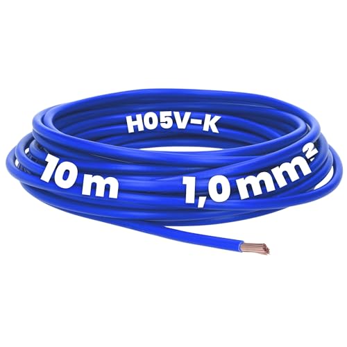 Kalitec 10 Meter H05V-K 1 mm² dunkelblau Verdrahtungsleitung I Aderleitung flexibel I PVC Einzelader I Litze 1mm2 I Verdrahtung feindrätig I Einzelleitung I Kabel eindrähtig I Schaltdraht Kalitec 10 Meter H05V-K 1 mm² dunkelblau Verdrahtungsleitung I Aderleitung flexibel I PVC Einzelader I Litze 1mm2 I Verdrahtung feindrätig I Einzelleitung I Kabel eindrähtig I Schaltdraht von Kalitec