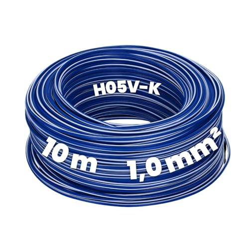 Kalitec 10 Meter H05V-K 1 mm² dunkelblau-weiß Verdrahtungsleitung I Aderleitung flexibel I PVC Einzelader I Litze 1mm2 I Verdrahtung feindrätig I Einzelleitung I Kabel eindrähtig I Schaltdraht Kalitec 10 Meter H05V-K 1 mm² dunkelblau-weiß Verdrahtungsleitung I Aderleitung flexibel I PVC Einzelader I Litze 1mm2 I Verdrahtung feindrätig I Einzelleitung I Kabel eindrähtig I Schaltdraht von Kalitec