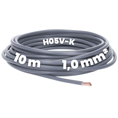 Kalitec 10 Meter H05V-K 1 mm² grau Verdrahtungsleitung I Aderleitung flexibel I PVC Einzelader I Litze 1mm2 I Verdrahtung feindrätig I Einzelleitung I Kabel eindrähtig I Schaltdraht flammwidrig Kalitec 10 Meter H05V-K 1 mm² grau Verdrahtungsleitung I Aderleitung flexibel I PVC Einzelader I Litze 1mm2 I Verdrahtung feindrätig I Einzelleitung I Kabel eindrähtig I Schaltdraht flammwidrig von Kalitec
