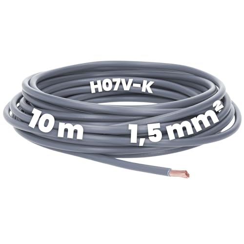 Kalitec 10 Meter H07V-K 1,5 mm² grau Verdrahtungsleitung I Aderleitung flexibel I PVC Einzelader I Litze 1,5mm2 I Verdrahtung feindrätig I Einzelleitung I Kabel eindrähtig I Schaltdraht Kalitec 10 Meter H07V-K 1,5 mm² grau Verdrahtungsleitung I Aderleitung flexibel I PVC Einzelader I Litze 1,5mm2 I Verdrahtung feindrätig I Einzelleitung I Kabel eindrähtig I Schaltdraht von Kalitec