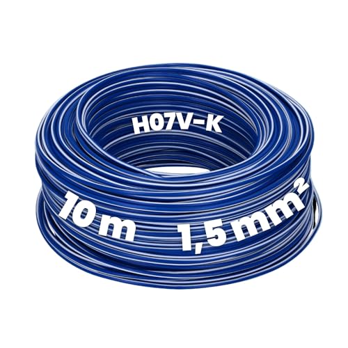 Kalitec 10 Meter H07V-K 1,5 mm² dunkelblau-weiß Verdrahtungsleitung I Aderleitung flexibel I PVC Einzelader I Litze I Verdrahtung feindrätig I Einzelleitung I Kabel eindrähtig I Schaltdraht Kalitec 10 Meter H07V-K 1,5 mm² dunkelblau-weiß Verdrahtungsleitung I Aderleitung flexibel I PVC Einzelader I Litze I Verdrahtung feindrätig I Einzelleitung I Kabel eindrähtig I Schaltdraht von Kalitec