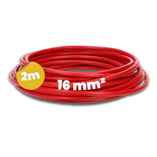 Kalitec 2 Meter H07V-K 16 mm² rot Verdrahtungsleitung I Aderleitung flexibel I Litze 16mm2 I Verdrahtung feindrätig I Einzelleitung Zählerschrank I Kabel eindrähtig für Schaltschrank von Kalitec