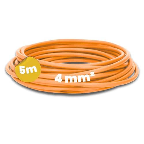 Kalitec 5 Meter H07V-K 4 mm² orange Verdrahtungsleitung I Aderleitung flexibel I Litze 4mm2 I Verdrahtung feindrätig I Einzelleitung I Kabel eindrähtig für Schaltschrank I Schaltdraht von Kalitec