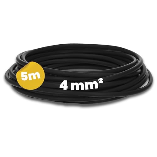 Kalitec 5 Meter H07V-K 4 mm² schwarz Verdrahtungsleitung I Aderleitung flexibel I Litze 4mm2 I Verdrahtung feindrätig I Einzelleitung I Kabel eindrähtig für Schaltschrank I Schaltdraht von Kalitec