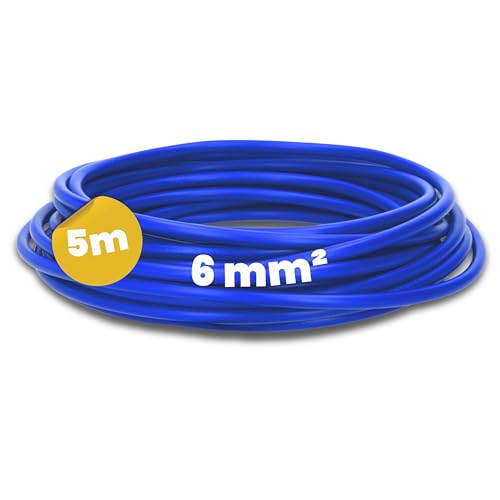 Kalitec 5 Meter H07V-K 6 mm² dunkelblau Verdrahtungsleitung I Aderleitung flexibel I Litze 6mm2 I Verdrahtung feindrätig I Einzelleitung I Kabel eindrähtig für Schaltschrank I Schaltdraht von Kalitec