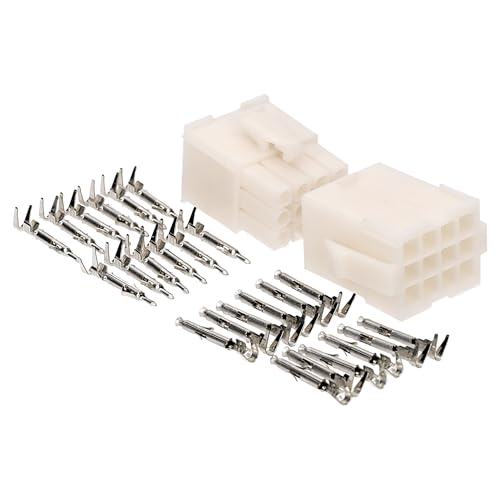 Kalitec KALI-1812 Mini-Universal MATE-N-LOK Set 12 polig I Elektrikstecker weiß I Polyamid 6.6 I max. Nennstrom 10,5 A I AWG 30-16 I Steckverbinder für Beleuchtung, Leiterplatten I 600 VAC/VDC von Kalitec