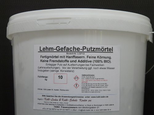 Lehm-Gefache-Putzmörtel, für Lehm-Ausfachungen im Fachwerk, 100% BIO, 10 kg von Kalk-Laden