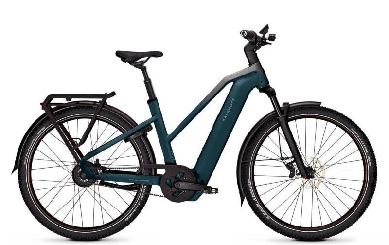 Kalkhoff E-Bike Kalkhoff Entice 5+ Advance Belt 800 Wh Damen Trapez grün 202, Enviolo Trekking, Enviolo, Bosch Performance Line CX GEN5 smart System, 800 Wh von Kalkhoff