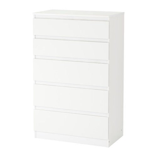 Ikea-Kullen-Schubladen-Kommode, Schlafzimmer-Möbel, mit 5 Schubladen, weiß von Kallax