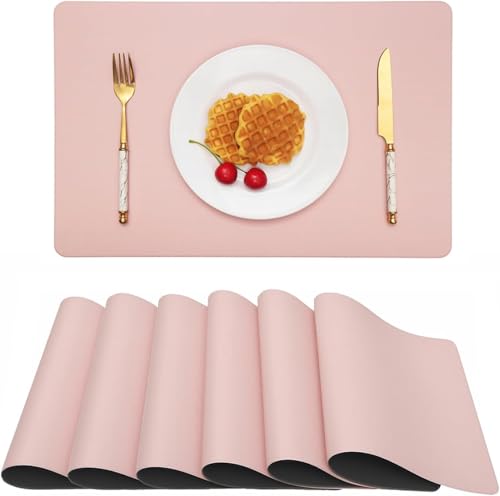 4er-Set blaue Tischsets, wasserdicht, abwischbar, Leder-Tischsets, rutschfest, hitzebeständig, für den Innenbereich, leicht zu reinigende Weihnachtsdekorationen 4er-Set blaue Tischsets, wasserdicht, abwischbar, Leder-Tischsets, rutschfest, hitzebeständig, für den Innenbereich, leicht zu reinigende Weihnachtsdekorationen von KaloKLU