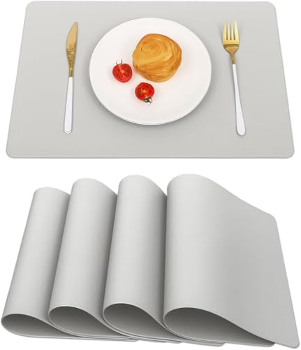 4er-Set blaue Tischsets, wasserdicht, abwischbar, Leder-Tischsets, rutschfest, hitzebeständig, für den Innenbereich, leicht zu reinigende Weihnachtsdekorationen 4er-Set blaue Tischsets, wasserdicht, abwischbar, Leder-Tischsets, rutschfest, hitzebeständig, für den Innenbereich, leicht zu reinigende Weihnachtsdekorationen von KaloKLU