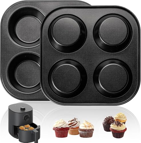 Air Fryer Muffinform, 2 Stück Cupcake-Formen für Luftfritteuse, Toaster, Ofen, antihaftbeschichtet, Cupcake-Backform für Theken-Ofen, kleiner Ofen von KaloKLU