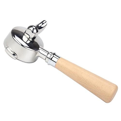 KaloKLU Siebträger 58 mm Doppelauslauf Bodenloser für E61 Filterkorb mit Holzgriff, langlebige Ohren, Düse, Barista-Serie und Kaffee-Espressomaschine KaloKLU Siebträger 58 mm Doppelauslauf Bodenloser für E61 Filterkorb mit Holzgriff, langlebige Ohren, Düse, Barista-Serie und Kaffee-Espressomaschine von KaloKLU