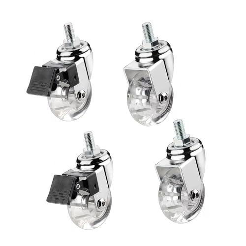 M8/M10 Gewinde Lenkrollen Transparent Möbelrollen 35/50mm, Kleine Polyurethan Räder, Warenkorbrollen Mit Bremse Für Couchtisch, Beistelltisch 4 Stück M8/M10 Gewinde Lenkrollen Transparent Möbelrollen 35/50mm, Kleine Polyurethan Räder, Warenkorbrollen Mit Bremse Für Couchtisch, Beistelltisch 4 Stück von KaloKLU