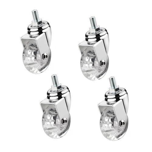 M8/M10 Gewinde Lenkrollen Transparent Möbelrollen 35/50mm, Kleine Polyurethan Räder, Warenkorbrollen Mit Bremse Für Couchtisch, Beistelltisch 4 Stück M8/M10 Gewinde Lenkrollen Transparent Möbelrollen 35/50mm, Kleine Polyurethan Räder, Warenkorbrollen Mit Bremse Für Couchtisch, Beistelltisch 4 Stück von KaloKLU