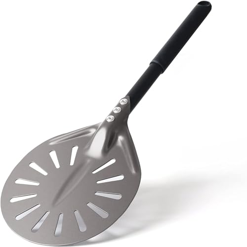 Pizzaschieber 15,2 cm, rund, Aluminium, perforiert mit Metallgriff hausgemachte Pizzaofen, Zubehör Pizzaschieber 15,2 cm, rund, Aluminium, perforiert mit Metallgriff hausgemachte Pizzaofen, Zubehör von KaloKLU