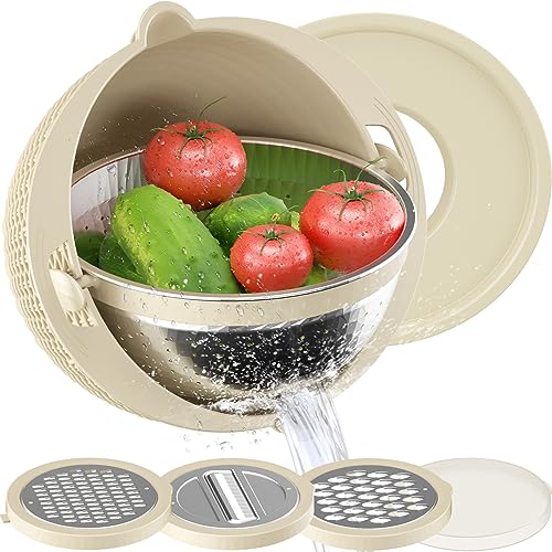 Sieb mit Rührschüssel Set - Siebe für die Küche, Lebensmittelsiebe und -siebe, Nudelsieb, Reissieb, Obstreiniger, Gemüsewäscher, Salatschleuder, Apartment & Home Essentials Sieb mit Rührschüssel Set - Siebe für die Küche, Lebensmittelsiebe und -siebe, Nudelsieb, Reissieb, Obstreiniger, Gemüsewäscher, Salatschleuder, Apartment & Home Essentials von KaloKLU