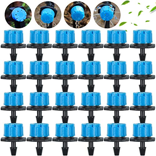Kalolary 100Pcs Bewässerung Tropfer Sprinkler, Micro Tropfer Bewässerungs, verstellbar Micro Tropfbewässerung Bewässerung Werkzeug Anti-Clogging Emitter Tropfer Garten Bewässerung Düse von Kalolary