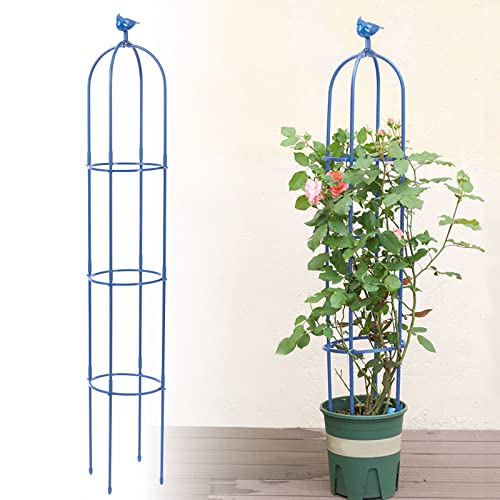 6 Fuß hohes Gartenspalier für Kletterpflanzen Kalolary Garden Tower Obelisk Rankgitter Rostfreies Metall Topfpflanzen Kletterhilfe für Indoor Outdoor Blumen Gemüse Obst Reben Support (Blau) von Kalolary