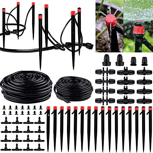 Kalolary Bewässerungssystem Bewässerung Kit, Einstellbares Bewässerung Tropfer Automatisches Mikro Tropf Bewässerungsset für Garten, Gewächshaus, Rasenbewässerung von Kalolary