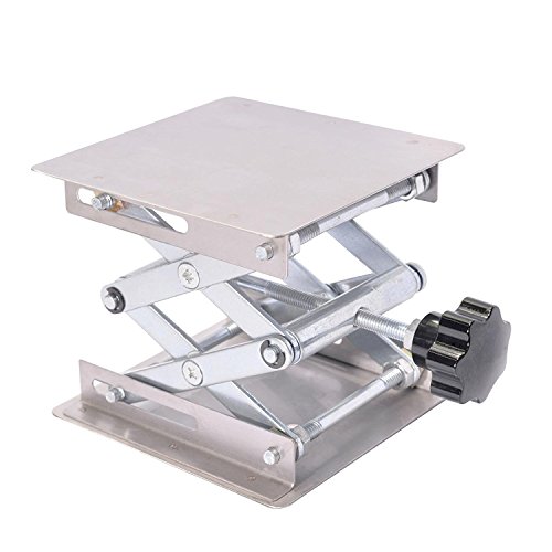 Kalolary Scientific Lab Jack-100 x 100mm Edelstahl Lab Stand Tisch Rack Scissor Lab-Lift Lifter für Wissenschaftsexperiment von Kalolary
