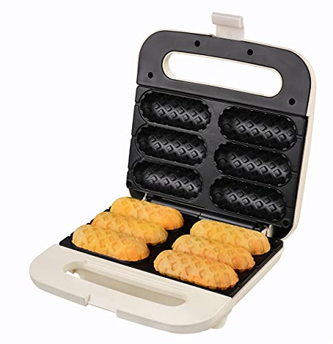 Kalorik TKG WPM 1000 CR Waffellolliemaker Cake2Go, Waffeleisen für bis zu 6 Waffeln am Stiel, Antihaftbeschichtung, inkl. 6 Holzsticks, Backampel, 850 Watt, Cremeweiß von Kalorik