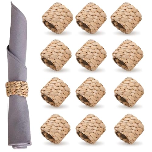 12 Stück Serviettenringe, Handgemachte Serviettenringe, Gewebte Serviette Ringe Set, Serviettenring, Handgefertigter Servietten Schnalle, für Esszimmer, Jahrestag von Kalsey