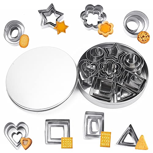 24 Stück Edelstahl Ausstechformen Set, Ausstechformen für Kinder, Plätzchen Ausstecher Mini, Plätzchenausstecher, 8 Formen Geometrische Keksausstecher mit einer Aufbewahrungsbox für Backen, Kind DIY 24 Stück Edelstahl Ausstechformen Set, Ausstechformen für Kinder, Plätzchen Ausstecher Mini, Plätzchenausstecher, 8 Formen Geometrische Keksausstecher mit einer Aufbewahrungsbox für Backen, Kind DIY von Kalsey