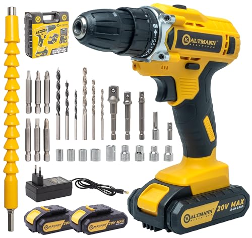 Kaltmann K-ASD-W2 Akkuschrauber Set 20V | 2x 2.0Ah Akku & Ladegerät | 2-Gang Getriebe | 25 Drehmomentstufen | LED Licht | Werkzeugkoffer mit Zubehör Kaltmann K-ASD-W2 Akkuschrauber Set 20V | 2x 2.0Ah Akku & Ladegerät | 2-Gang Getriebe | 25 Drehmomentstufen | LED Licht | Werkzeugkoffer mit Zubehör von Kaltmann