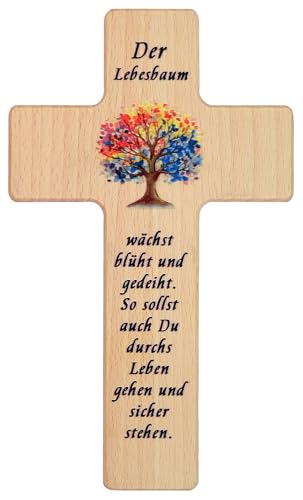 Kaltner Präsente Geschenkidee - Kreuz Kinderkreuz mit Lebensbaum - Baby Geschenk Junge Mädchen/Geschenke zur Geburt/Schwangerschaft Geschenk/Werdende Mütter/Taufgeschenke Jungen Mädchen von Kaltner Präsente