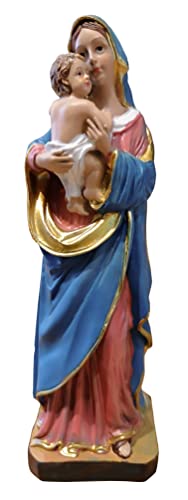 Kaltner Präsente Geschenkidee: Skulptur Mutter Gottes mit Jesukind 20,5 cm Madonna Maria mit Jesus Kind - Handgemalte Marienfigur auf Sockel - Hochwertiger Kunstguss aus Resin – Dekoration von Kaltner Präsente