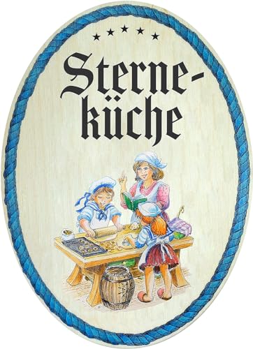 Kaltner Präsente Geschenkidee - Geschenkartikel Deko Türschild im Antik Design Dekoartikel Küche Sterneküche (18 x 13 cm) von Kaltner Präsente