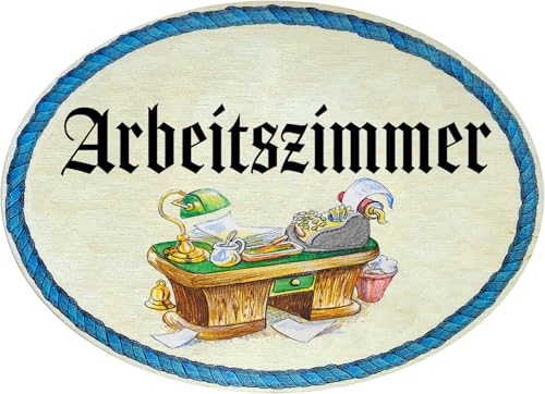 Kaltner Präsente Geschenkidee - Holz Geschenkartikel Deko Türschild im Antik Design Dekoartikel Arbeitszimmer Büro (18 x 13 cm) von Kaltner Präsente