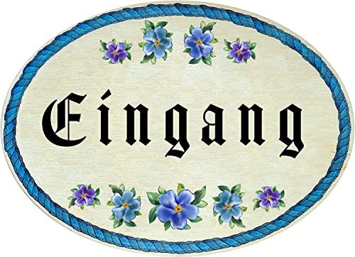 Kaltner Präsente Geschenkidee - Holz Geschenkartikel Deko Türschild im Antik Design Dekoartikel EINGANG (18 x 13 cm) von Kaltner Präsente