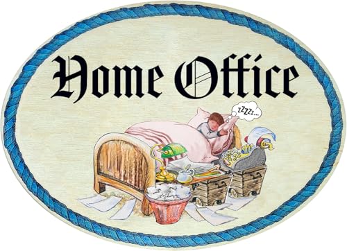 Kaltner Präsente Geschenkidee - Holz Geschenkartikel Deko Türschild im Antik Design Dekoartikel Home Office Büro (18 x 13 cm) von Kaltner Präsente