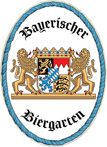 Kaltner Präsente Geschenkidee - Holz Geschenkartikel Deko Türschild im Antik Design Dekoartikel Motiv Bayerischer Biergarten (18 x 13 cm) von Kaltner Präsente