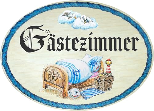 Kaltner Präsente Geschenkidee - Holz Geschenkartikel Deko Türschild im Antik Design Dekoartikel Motiv Gästezimmer GÄSTE (18 x 13 cm) von Kaltner Präsente