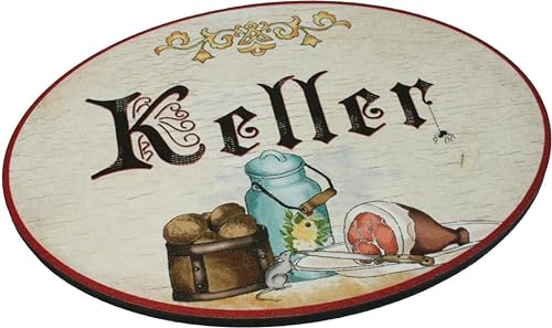 Kaltner Präsente Geschenkidee - Holz Geschenkartikel Deko Türschild im Antik Design KELLER (18 x 13 cm) von Kaltner Präsente