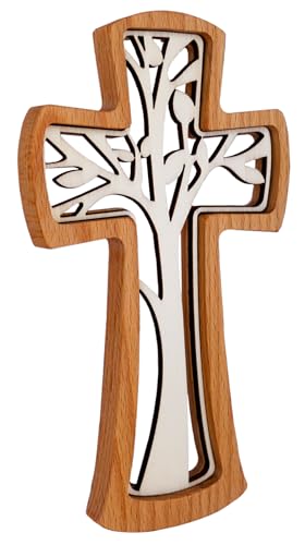 Kaltner Präsente Geschenkidee - Wandkreuz Echtholz Kreuz Kruzifix modern/Holz Buche/Baum des Lebens (Höhe 20 cm) Kaltner Präsente Geschenkidee - Wandkreuz Echtholz Kreuz Kruzifix modern/Holz Buche/Baum des Lebens (Höhe 20 cm) von Kaltner Präsente