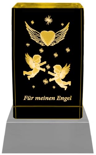 Kaltner Präsente Stimmungslicht - Das perfekte Geschenk: LED Kerze/Kristall Glasblock / 3D-Laser-Gravur/Geburtstagsgeschenk für die Freundin den Freund oder die Ehefrau von Kaltner Präsente