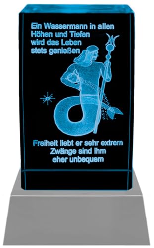 Kaltner Präsente Stimmungslicht - Das perfekte Geschenk: LED Kerze/Kristall Glasblock / 3D-Laser-Gravur Horoskop Sternzeichen Wassermann Astrologie Kaltner Präsente Stimmungslicht - Das perfekte Geschenk: LED Kerze/Kristall Glasblock / 3D-Laser-Gravur Horoskop Sternzeichen Wassermann Astrologie von Kaltner Präsente