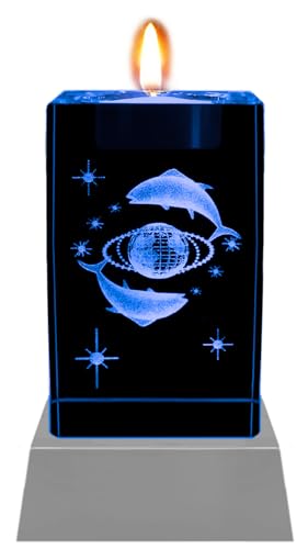 Kaltner Präsente Stimmungslicht - EIN ganz besonderes Geschenk: LED Kerze/Kristall Glasblock / 3D-Laser-Gravur Teelichthalter Astrologie Sternzeichen Fische/Astrologie Kaltner Präsente Stimmungslicht - EIN ganz besonderes Geschenk: LED Kerze/Kristall Glasblock / 3D-Laser-Gravur Teelichthalter Astrologie Sternzeichen Fische/Astrologie von Kaltner Präsente