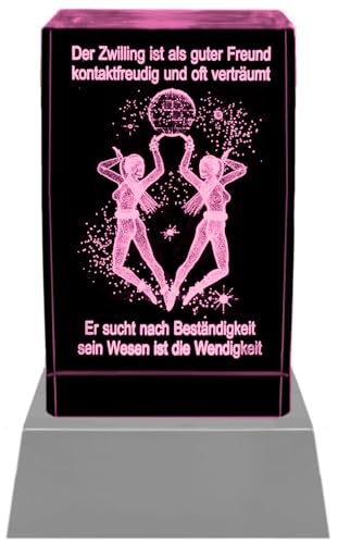 Kaltner Präsente Stimmungslicht - Ein ganz besonderes Geschenk: LED Kerze/Kristall Glasblock / 3D-Laser-Gravur Horoskop Sternzeichen Zwilling Astrologie Kaltner Präsente Stimmungslicht - Ein ganz besonderes Geschenk: LED Kerze/Kristall Glasblock / 3D-Laser-Gravur Horoskop Sternzeichen Zwilling Astrologie von Kaltner Präsente
