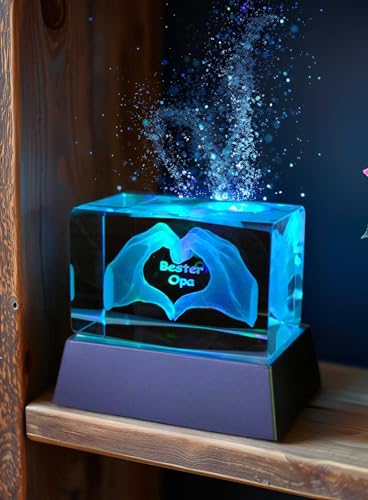 Kaltner Präsente Stimmungslicht - Das perfekte Geschenk: LED Kerze/Kristall Glasblock / 3D-Laser-Gravur/Herz Hände – Bester Opa/Ich liebe Dich Kaltner Präsente Stimmungslicht - Das perfekte Geschenk: LED Kerze/Kristall Glasblock / 3D-Laser-Gravur/Herz Hände – Bester Opa/Ich liebe Dich von Kaltner Präsente