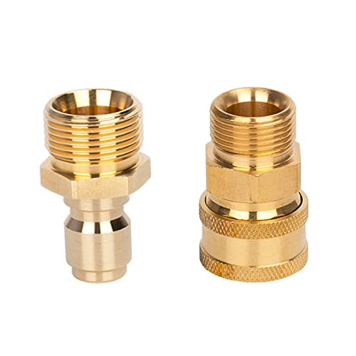 1 Paar Messing 3/8 Zoll Schnellverschluss Stecker mit M22 Gewinde 15 mm Pin Adapter für Hochdruckreiniger Schlauch und Auslass Quick Connect Propanschlauch für Rv-to Grill Garten Schlauch von Kalttoy