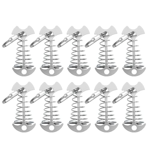 10 x Fischgräten-Deckanker mit Federschnallen, Outdoor-Camping-Zubehör von Kalttoy