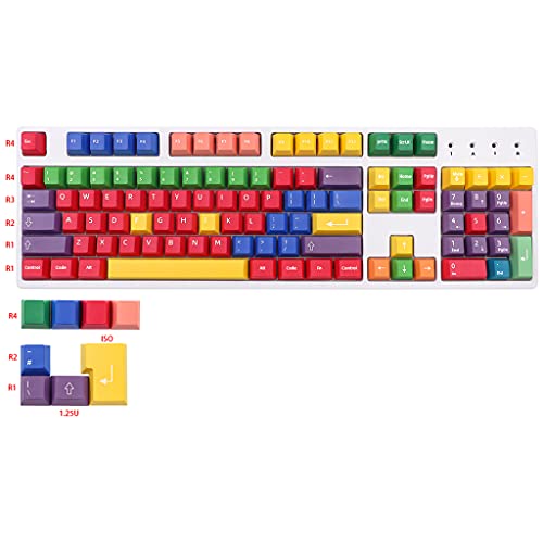 112 Tasten PBT Tastenkappen Farbabstimmung Cherry Profile Dye Sub-Tastenkappe für MX Switch 61/87/104 Mechanische Tastatur für K 112 Tasten Profil Tastenkappen von Kalttoy