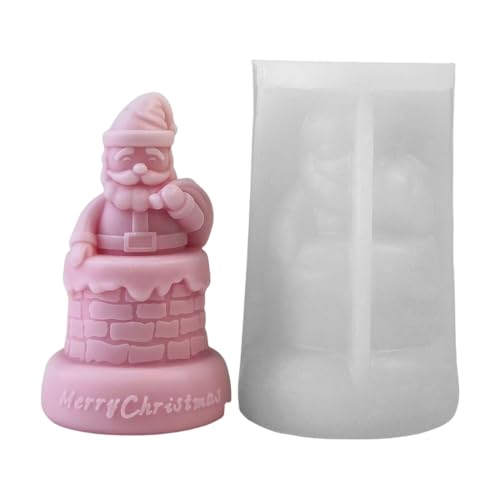 Detailreiche Silikonform in Weihnachtsmann-Form für Weihnachtsduftkerzen-Kreation von Kalttoy