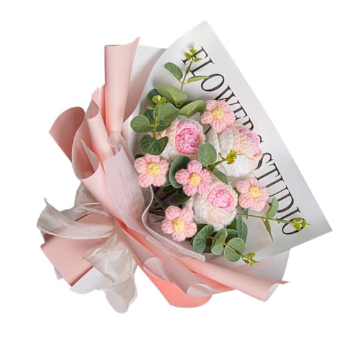 Handgefertigte, gestrickte Blumensträuße aus künstlichen Rosen für Muttertag, Hochzeit Handgefertigte, gestrickte Blumensträuße aus künstlichen Rosen für Muttertag, Hochzeit von Kalttoy